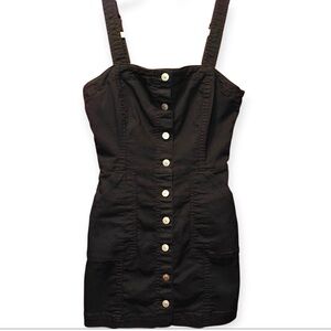 EUC H&M Black Mini Dress with Button Detail